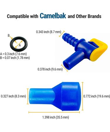 4-Pack Aquatic Way Bite Valve Replacement Mouthpieces w/Shutoff Valve - Blue - Buy Online on GoSupps.com