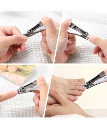 3-Piece Stainless Steel Nail Clipper Set for Men & Women - Fingernail & Toenail Clippers with Collecting Containers - Dark Gray | International Shipping - Buy Online on GoSupps.com