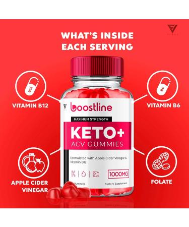 Boostline Keto Plus ACV Gummies (2 Pack) - 1000MG Vegan Apple Cider Vinegar Supplement for Optimal Health | Maximum Strength 120 Gummies for Men & Women - Buy Online on GoSupps.com