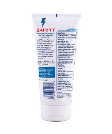 ZAPZYT Acne Wash Treatment for Face & Body - 6.25 oz | Effective Acne Solution for Clear Skin - International Shipping Available - Buy Online on GoSupps.com