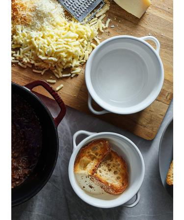 LE TAUCI Soup Bowls With Handles 28 Ounce Set of 4 - White Ceramic Bowls for Soup, Chili, Beef Stew - Buy Online on GoSupps.com
