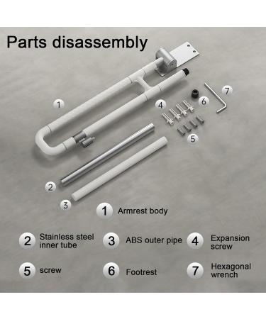 29.5 INCH Grab Bars for Bathroom Toilet Safety Rails for Elderly Pregnant Women Disabled Handicap Bar Medical Flip Up Arm Rails Support Foldable Skid Resistance White - Buy Online on GoSupps.com