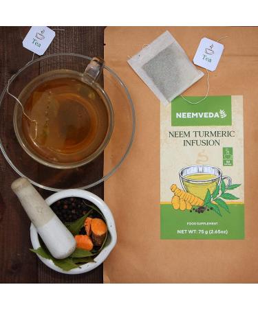  QURA QURA Turmeric and Neem Herbal Tea Infusion with Black Pepper for High Absorption 50 Tea Bags - Buy Online on GoSupps.com