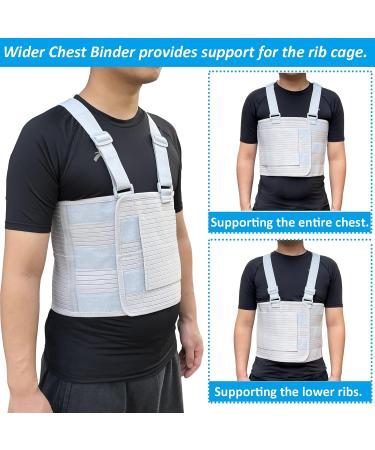 Rib Injury Chest Binder Brace - Elastic Support Belt for Cracked Ribs - Compression Wrap for Men & Women (Large - 41 to 51  - Buy Online on GoSupps.com