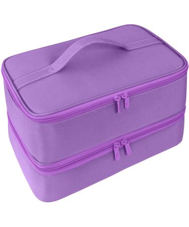 ButterFox Large Nail Polish Organizer Storage Case, Fits Nail Lamp Dryer and 40-50 Nail Polish Bottles (0.5 fl oz - 0.3 fl oz), Gel Nail Polish Kits Supplies Bag Lavender Purple
