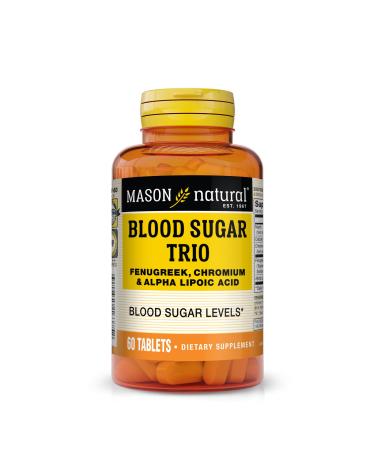 MASON NATURAL Blood Sugar Trio: Alpha Lipoic Acid Fenugreek & Chromium - Supports Healthy Blood Sugar Levels Antioxidant Support Supplement 60 Tablets