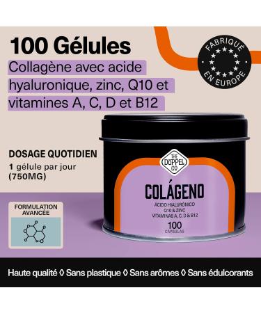 Collagen + Hyaluronic Acid + Coenzyme Q10 + Vitamins C A D B12 | 100 Capsules | Highly Concentrated | Collagen for Strong Joints Soft Skin Hair Strengthened Bones | Hydrolyzed Collagen - Buy Online on GoSupps.com
