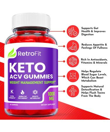 (5 Pack) Retrofit Keto ACV Gummies - Vegan Formula with Apple Cider Vinegar - 300 Gummies - Buy Online on GoSupps.com