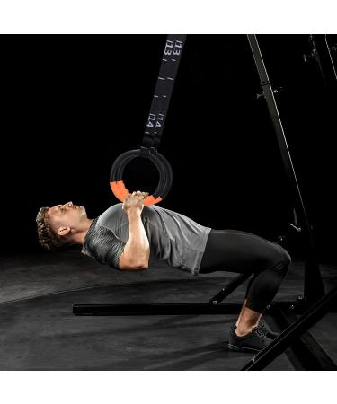 Teamaze Gymnastic Rings with Adjustable Straps - Non-Slip Pull Up Workout Rings for Home Gym Exercise - Orange - Buy Online on GoSupps.com