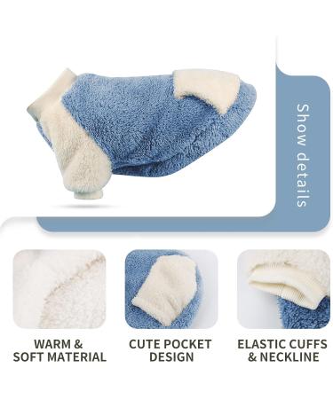 Namsan Dog Sweater for Small Dogs - Winter Fleece with Pick-Up Design | Warm Blue Sweater for Puppies - Buy Online on GoSupps.com