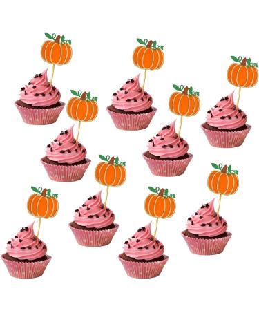 Confetti! Pumpkin Cupcake Toppers Fall Party Theme Pumpkin Birthday Thanksgiving Halloween Decorations Party Cake Decorations Supplies - Buy Online on GoSupps.com