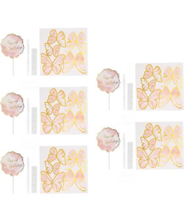 Natudeco 5 Packs Butterfly Cupcake Toppers 3D Gold Pink Butterfly Cake Decorations for Baby Shower Wedding Anniversary Birthday Cake Insert for Decor - Buy Online on GoSupps.com