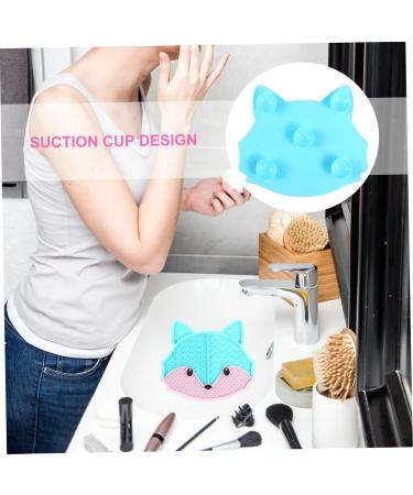 Buy Silicone Makeup Brush Cleaning Mat - Fox Scrub Tool for Effortless Brush Care 17x15cm Blue - Ideal for All Cosmetic Brushes - Buy Online on GoSupps.com