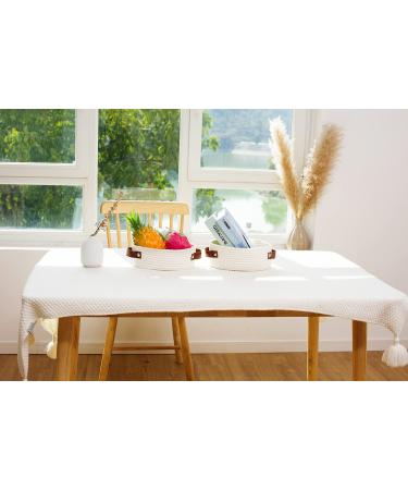Small Woven Oval Rope Basket with Handle - Mini Cotton Organizer Bins for Kids Nursery - XS White-1Pack - Buy Online on GoSupps.com