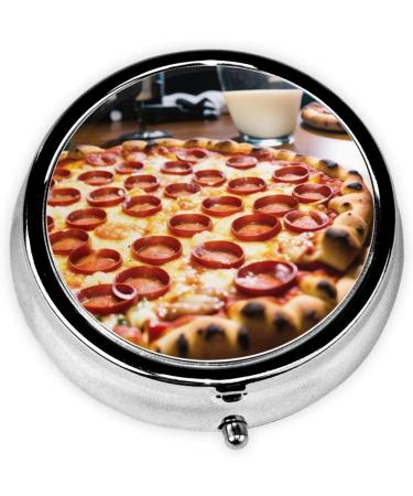 Buy Big Pizza Printed Mini Round Pill Box | 3 Compartment Portable Pill Organizer for Travel & Home Use | Multi-functional Medicine Pill Case - Buy Online on GoSupps.com