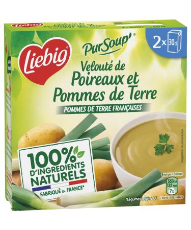 AUCHAN Pack of 3 units *** LIEBIG Leek and Potato Velout 100% natural ingredients 2x30cl