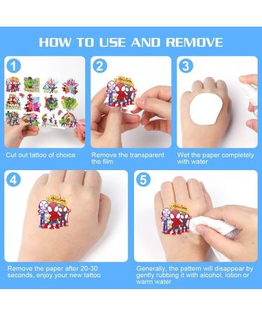 Spiderman Temporary Tattoos for Kids - 60 PC Spidey & Friends Fake Tattoos Stickers | Spider Birthday Party Supplies & Decorations - Buy Online on GoSupps.com