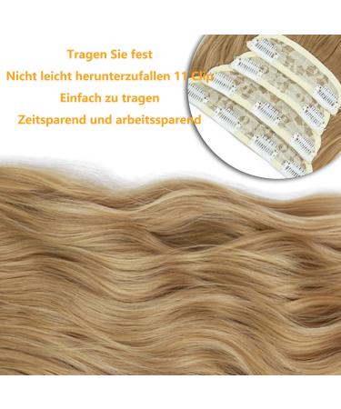 Clip-In Ombre Blonde Hair Extensions - Affordable Synthetic Double Weft 50cm 200g - Realistic Braid & Hair Part for Women - Buy Online on GoSupps.com