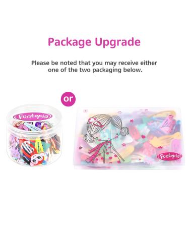 Funtopia 100 Pcs No Slip Metal Snap Hair Clips - Cute Cartoon Design Hair Pins for Girls & Women - Buy Online on GoSupps.com