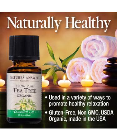 Nature's Answer USDA Organic Tea Tree Essential Oil - 100% Pure Aromatherapy Oil for Diffuser, 0.5 fl oz - Made in USA - Buy Online on GoSupps.com