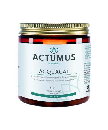 ACTUMUS ACQUACAL - Vegetarian and natural plant-based calcium bones and body general health. 180 vegicaps (2 Pack) ACQUA CAL 180 count (Pack of 2)