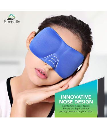 Serenily Super Smooth Sleep Mask - 3 Pack | Lightweight 3D Contoured Eye Mask for Sleeping with Adjustable Strap | Includes Earplugs | Travel Blindfold Mask - Buy Online on GoSupps.com