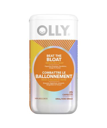 OLLY Beat The Bloat Capsules, Belly Bloat Relief for Gas and Water Retention, Digestive Enzymes, Vegetarian, Supplement for Women - 25 Count Beat the Bloat 25 Count (Pack of 1)