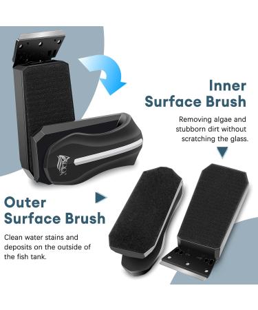 AQQA Aquarium Magnet Glass Cleaner Fish Tank Cleaner Brush Magnetic Algae Scrapers Cleaning Tools with 2 Detachable Scrapers Floating Freshwater Saltwater (L) - Buy Online on GoSupps.com