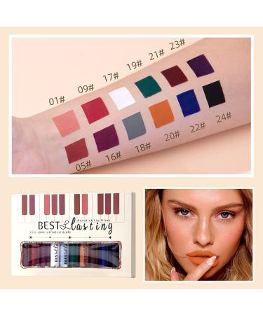 Melemando 12Pcs Matte Liquid Lipstick Set - Waterproof & Quick-drying Lip Gloss Kit for Girls and Women (02) - Buy Online on GoSupps.com