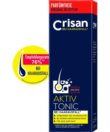 Crisan active tonic hair water against hair loss hair care products for thinner hair with arginine recipe hair care for men & women 150 ml (1 Pack)