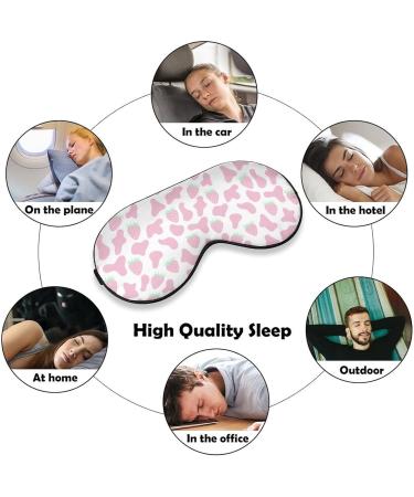 Shop Strawberry & Pink Cow Skin Sleep Mask for Women | Adjustable Eye Shades with Elastic Strap - International Shipping Available - Buy Online on GoSupps.com