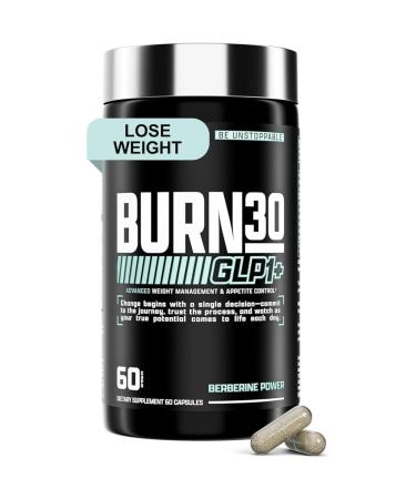 BURN30 GLP-1 Supplement - Super Berberine Weight Management Support GLP1 Naturally | Advanced Appetite Control & Metabolism Support with Clinically Studied Ingredients  | Stimulant Free