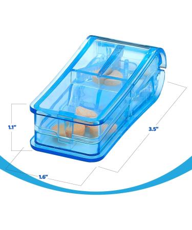Pill Splitters - (Pack of 2) Pill Cutters with V- Grip for Small and Medication - Easily Cut Pills Splitter | Cutter and Crusher with Pill Holder Case to Spli - Buy Online on GoSupps.com