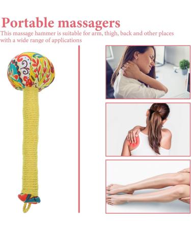 Minkissy Manual Hammer Massager Set | 2-Piece Body & Back Massage Hammer | Tai-Chi Ball & Long Hand Tool for Pain Relief | Ideal for Waist Neck Legs & Back - Buy Online on GoSupps.com