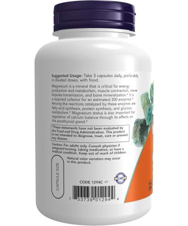 NOW Magnesium Citrate 120 Veg Capsules - Enzyme & Nervous System Support - Buy Online on GoSupps.com
