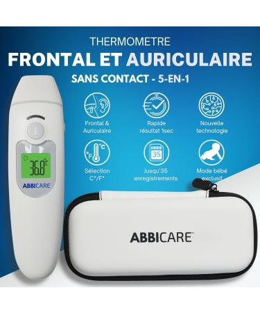 Abbicare Multifunctional Ear Thermometer | Fast & Precise 1-Second Contactless | Ideal for Babies | Professional Infrared Thermometer for Home Use - Buy Online on GoSupps.com