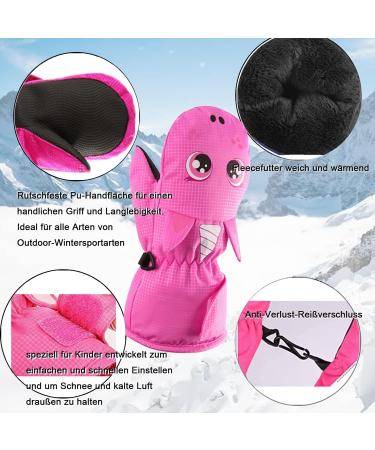 FAYHIJUN Kids Waterproof Winter Mittens - Pink Unicorn, Size L(Age 7-9) - Buy Online on GoSupps.com