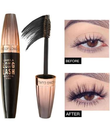 4d Silk Fiber Eyelashes Lengthening Mascara Waterproof Lash Fast Dry Long Lasting Faux Growth Eyelash Lengthens Mascara Black - Buy Online on GoSupps.com