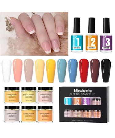 Dipping Powder Nail Set - Roseflower 6 Nude Colors Green Blue - DIY Salon Manicure & French Nail Powder - Lasts 3 Weeks - Buy Online on GoSupps.com