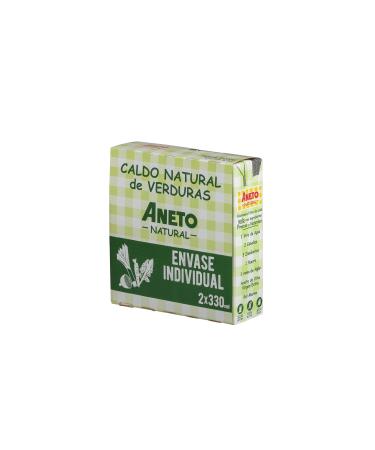 Aneto 100% Natural Vegetable Broth - Box of 6 Units of 2X330ML