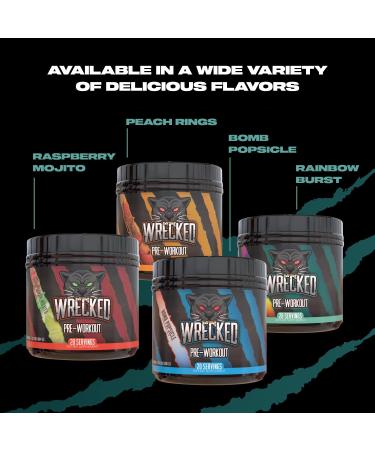 Huge Supplements Wrecked Pre-Workout - 30G+ Ingredients for Energy, Pumps, and Focus - L-Citrulline, Beta-Alanine, Hydromax, L-Tyrosine - Rainbow Burst Shop Now - Buy Online on GoSupps.com
