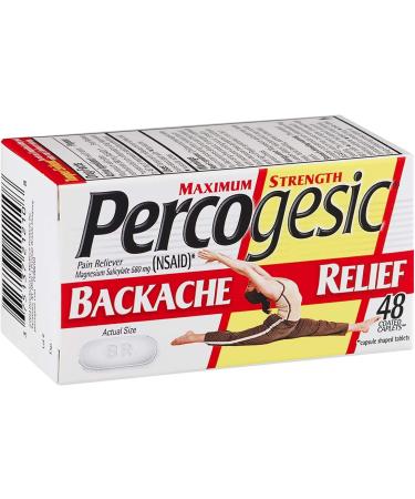 Percogesic Enhanced Pain Relief 580mg Caplets 48ct x3 - Fast Acting NSAID for Maximum Strength Relief - Aspirin Free - Buy Online on GoSupps.com