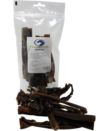 Food4Pets Deer Skin Dog Treats - Grain-Free 200g Chew Snacks | 100% Natural Game Meat for Healthy Dogs - Buy Online on GoSupps.com
