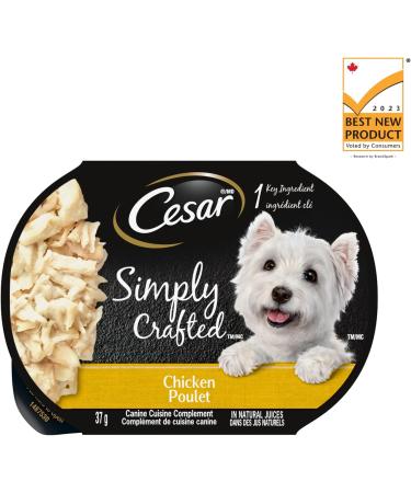 Cesar Simply Crafted Wet Dog Food Chicken Flavour 37g Pack of 10 & Simply Crafted Wet Dog Food Chicken Carrots Barley & Spinach 37g Pack of 10 - Buy Online on GoSupps.com