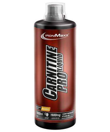 Ironmaxx Carnitine Pro Liquid - Mango 1000ml |1500mg L-carnitine per portion |Particularly effective before training unitsIdeal during diat phases Mango 1 L (1 Pack)
