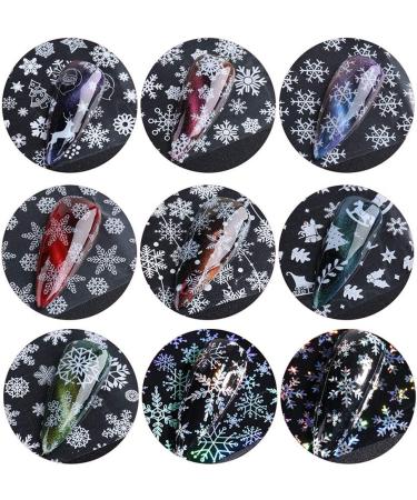 Snowflake Nail Foil Transfer Stickers - Christmas Nail Art Supplies for Festive Manicure - 10 Sheets - Buy Online on GoSupps.com