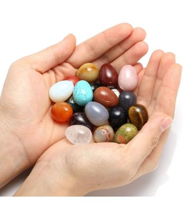 Manifo 20pcs Mineral Rock Variety Crystal Tumbled Stone Reiki Healing Polished Egg Shape Assorted Gemstone Collection - Buy Online on GoSupps.com