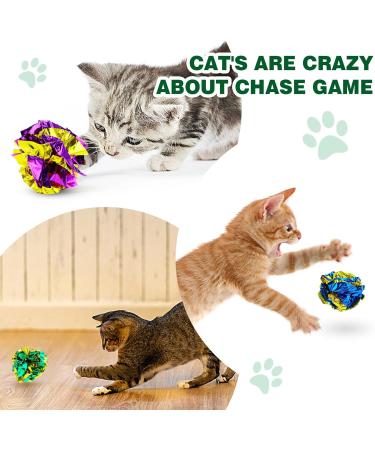 Prasacco 20 Colorful Crinkly Cat Toy Balls Interactive Noise Balls for Kittens | International Shipping - Buy Online on GoSupps.com