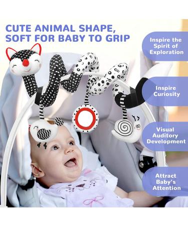 Spiral Stroller Toy for 0-3 Months | Black and White Infant Toy for High Contrast Development | Ideal Baby Gift for Boys & Girls - Buy Online on GoSupps.com