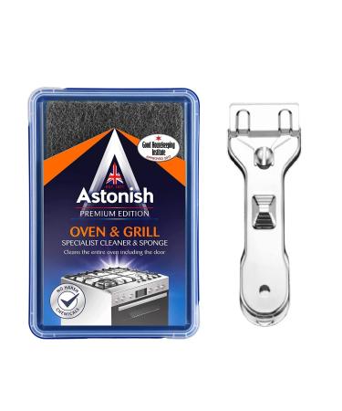UKDD Astonish Oven & Grill cleaner Sponge 250g with Metal Scraper set to keep your Hob clean